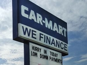 Car-Mart marquee, We Finance