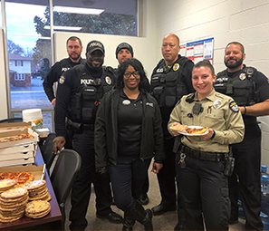 Hopkinsville Police Department with food at Car-Mart lot