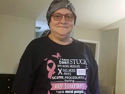 Mary during cancer treatment