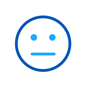Blue unsatisfied emoji