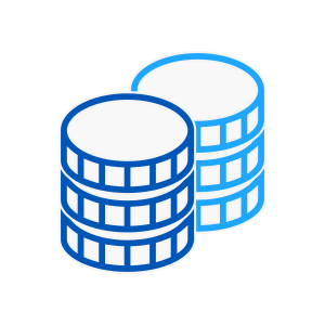 blue stacked coins icon