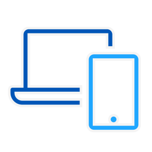 Blue laptop and phone icon