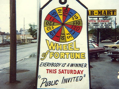 Car-Mart Wheel of Fortune board