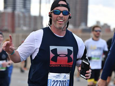 Trey running the NYC Marathon in 2019