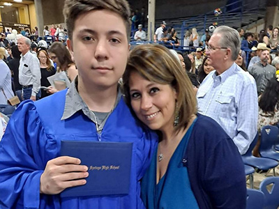 Taylor Hernandez with her son, Eddie at his graduation