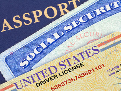 forms of identification; a passport, social security card, and driver's license