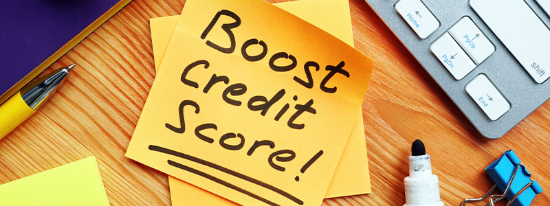 boost credit score on post it note