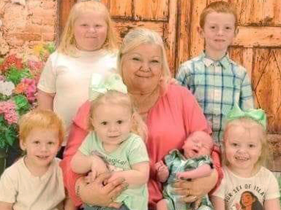 Dee with her grandchildren