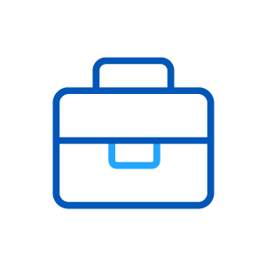 Blue briefcase icon