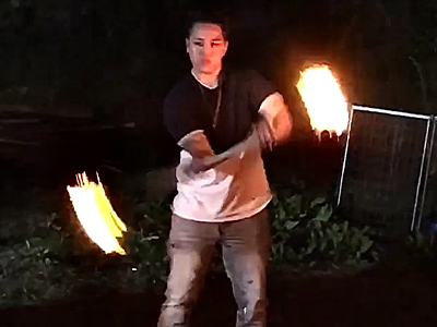Jae fire dancing