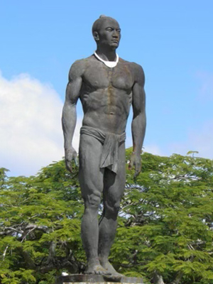 A statue of Kepuha, the first Catholic Chief of Guam, in Hagatna the capital of Guam