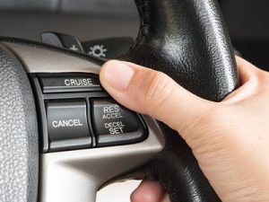 Setting the car's cruise control