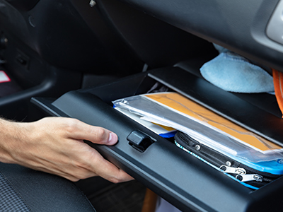 vehicle documents in car's glovebox