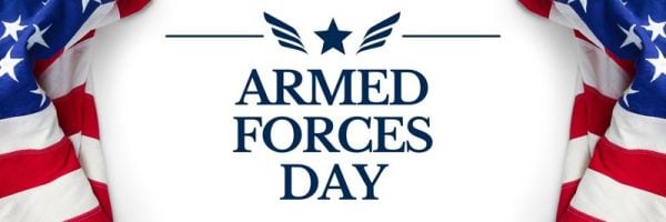 Armed Forces Day graphic with American Flag